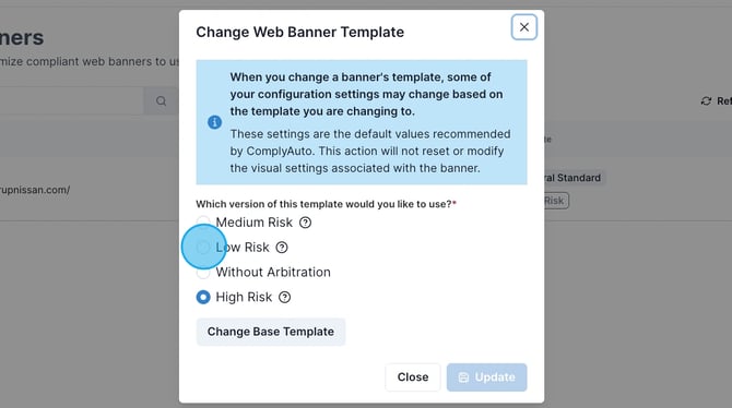 How to Change Your Cookie Banner Risk Level and Add or Remove Geofencing - Step 3