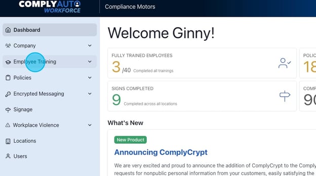 How to Manage Employee Training Records in ComplyAuto - Step 2